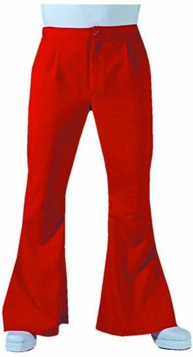 Jaren 80 & 90 Kostuum | Barry White Soul Broek Wijde Pijpen Rood | Man | Medium | Carnaval kostuum | Verkleedkleding